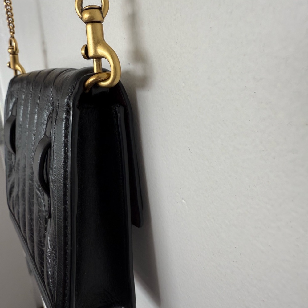 Coach Quilted Hudson Belt Bag,Black Leather - Picture 10 of 11